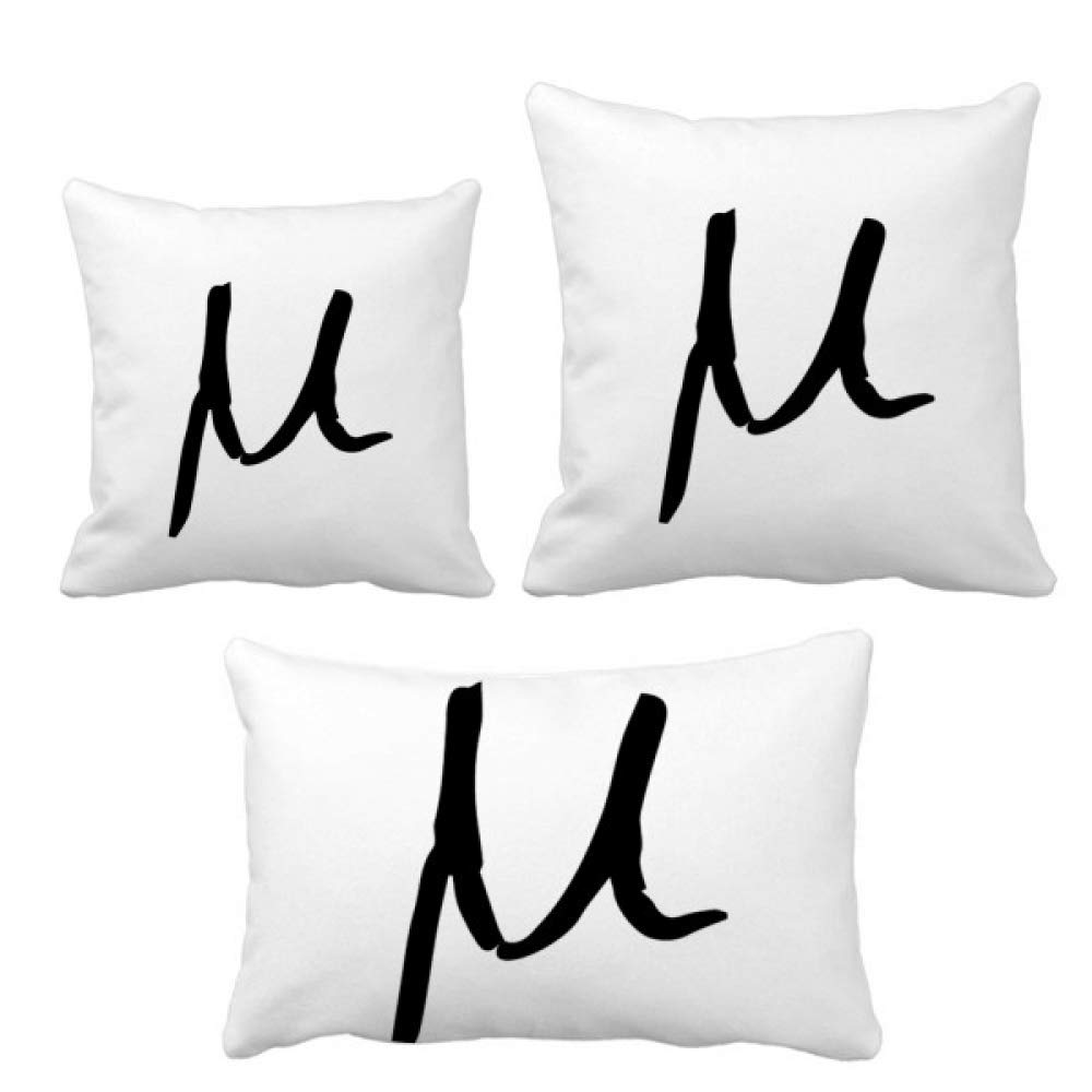 Parure de coussin alphabet grec noir pour décoration intérieure