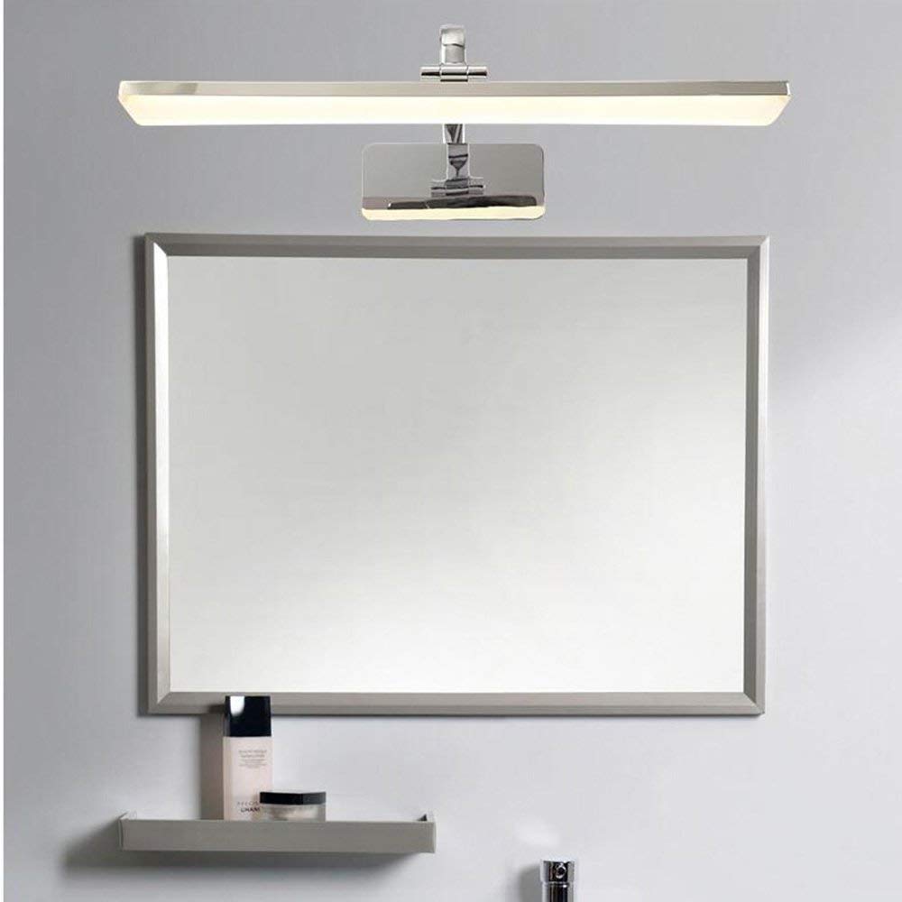 MU Inicio Baño Espejo Faros Led Integrado Moderno/Contemporáneo Función de Cromo para Bombilla Led Incluido, Luz Ambiental Baño Iluminación de Pared Luz Caliente Bombilla Incluida, Espejo Faro
