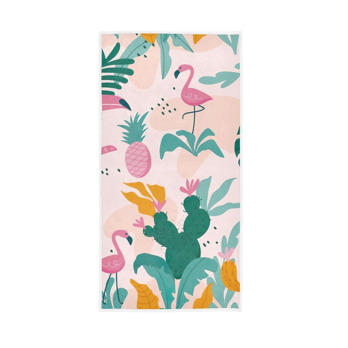 LSRCPD Tropical Flamingos and Parrot Hand Towels, Bathroom Towel for Bathroom, Gym, Hotel, Spa 15 x 30 Inches