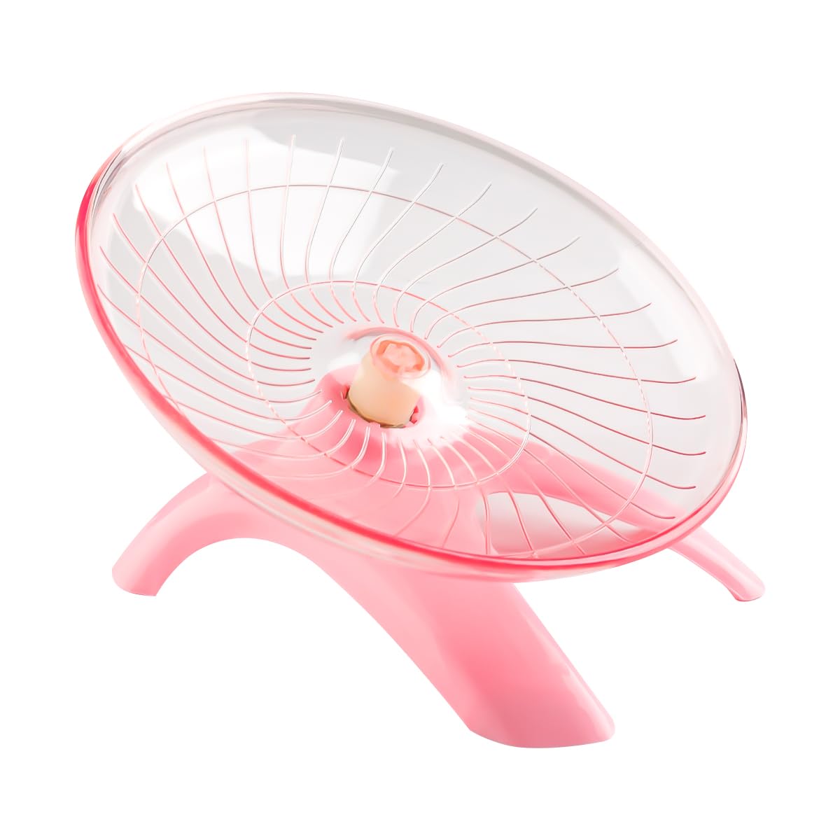 Lotsdonxia Super-Silent Flying Saucer Hamster Wheel, Non-Slip Wave Design, Stable Plastic and Steel Bearing, Quiet Exercise Wheel for Hamsters, Gerbils & Small Pets (Pink)