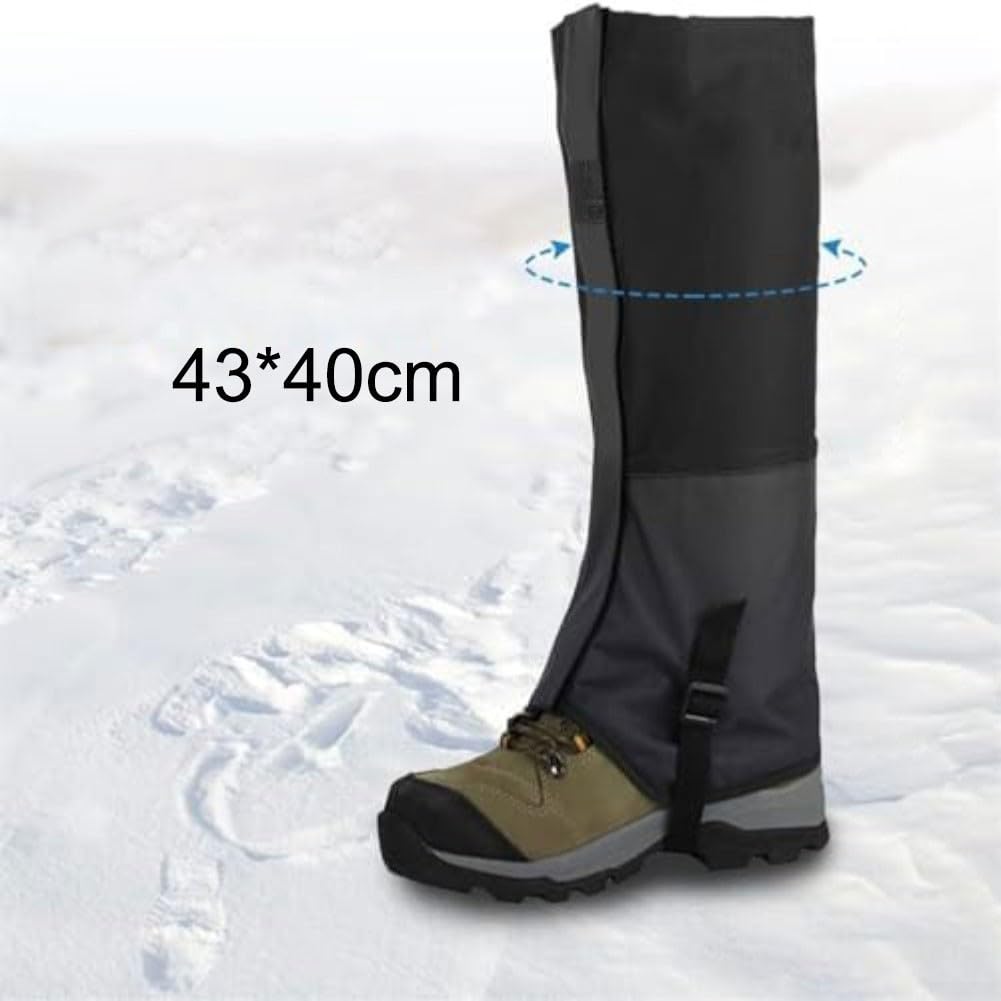 Ghette da neve, traspiranti, ergonomiche, per tutti, unisex, impermeabili, a prova di sabbia, colore nero