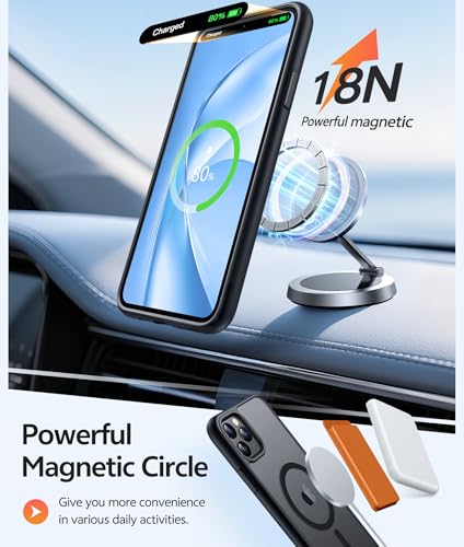 Image of FNTCASE for iPhone 11 Pro Max Case: [Compatible with Magsafe] Translucent Matte Magnetic Phone Cover - Military Grade Drop Protection Shockproof Protective for iPhone 11Pro Max 2019 Cases - Black