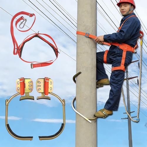 HDYZJQ Anti Slip Electrician Climbing Pole Foot Buckle, Carb