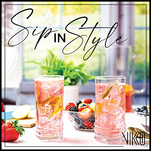 Vikko Water Glasses, Set Of 12 Drinking Glasses, Thick And Durable Tumbler, 11.5 Ounce Tall Kitchen Glasses, Dishwasher Safe Highball Glass Tumbler, Heavy Duty Cups #TOP3