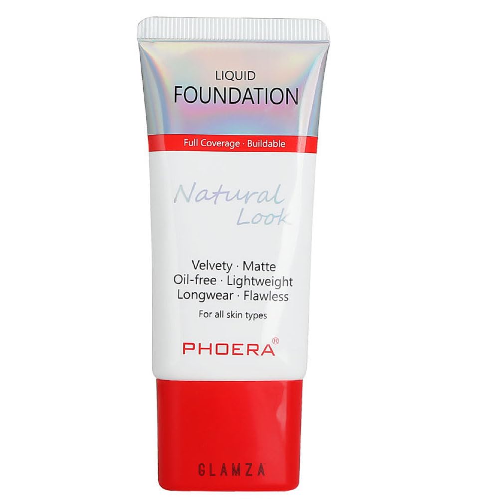 Glamza Phoera Foundation Full Coverage Makeup Set - 24hr Long Lasting Oil Control - Same Foundation Smarter Packaging (110 Truffle)