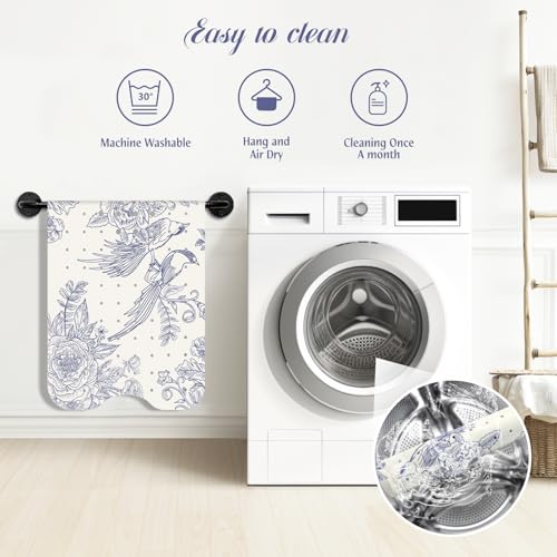 SHUCHING Badewannenmatte rutschfest Erwachsene, 100 X 40 cm Badematte rutschfest, Antirutschmatte Badewanne, 100% BPA Frei, Schimmelresistent & Maschinenwaschbar, Blume Vogel