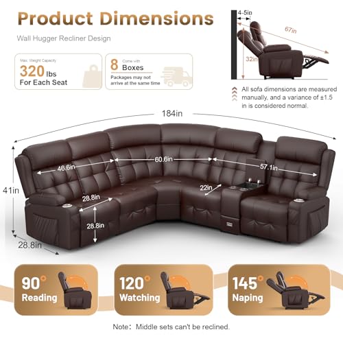 TOMOSLTER Leather Sectional Couches for ...