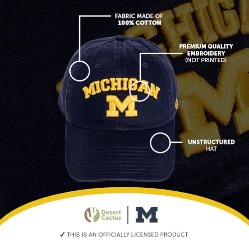 Gorra bordada ajustable University of Michigan azul miniatura 4