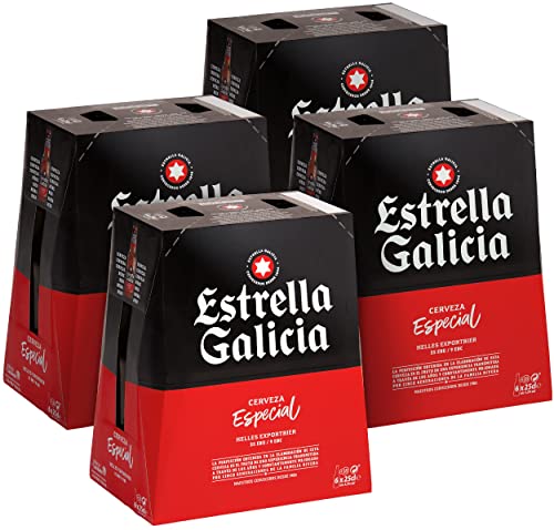 Estrella-Galicia-Especial-Cerveza-Lager-Especial-Pack-de-24-Botellas-x-25-cl-Sabor-Ligero-y-Amargo-Aroma-a-Lupulo-55-Volumen-de-Alcohol