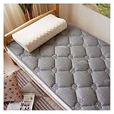 Cubrecolchón de látex suave y cómodo para dormitorio de estudiantes, habitación de alquiler, 120 x 190 cm, 6 cm, color gris, comodidad y calidad de experiencia de sueño