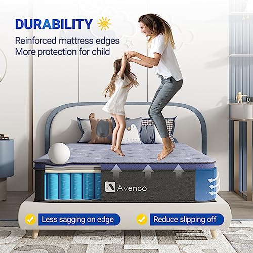 Image of Avenco Twin XL Mattress, Twin XL Mattress 10 Inch, Medium Firm Hybrid Twin XL Mattress in a Box, Pocket Innerspring for Motion Isolation, Bamboo Charcoal Memory Foam for Odor Reducing