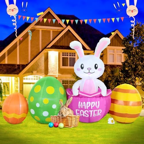 TURNMEON 12 Feet Long Easter Eggs Inflatables Decorations