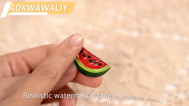 PACKOVE Insigne De Broche De Pastèque Palestine 4 Pièces Épingles En Forme De Fruit D'été Hawaïen Broches De Broche De Dessin Animé Mignon Épingles De Revers En Bijoux