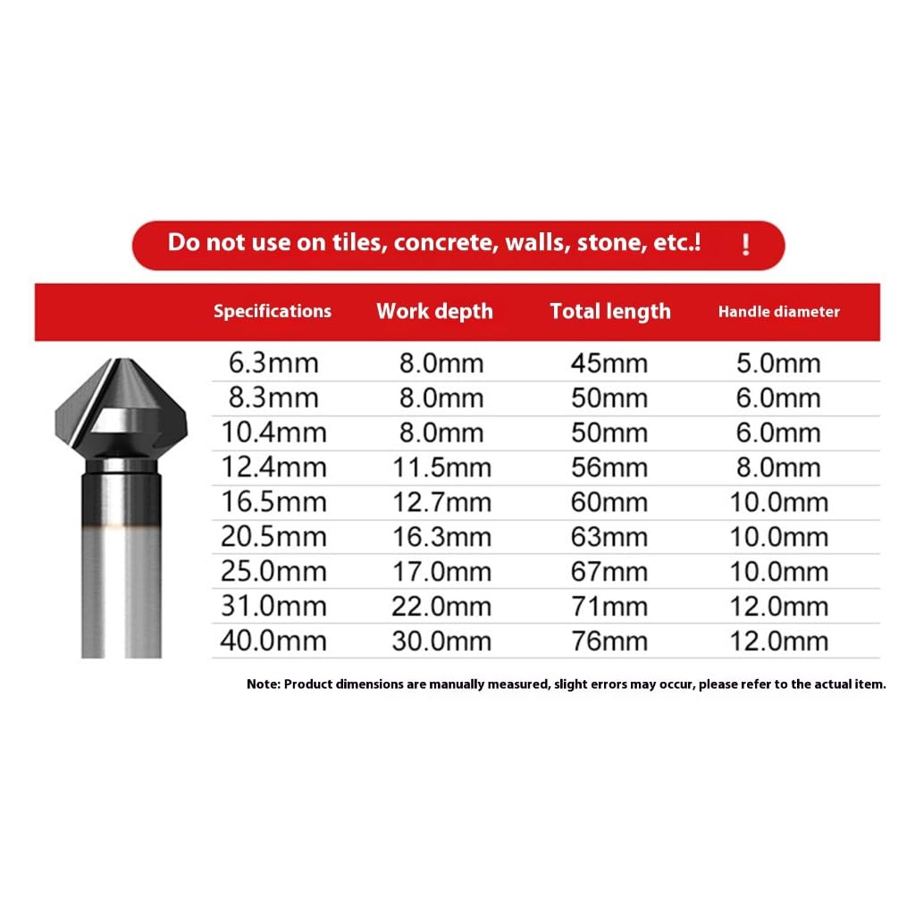 90 Degree Corner Round Bit Woodworking Flush Trim Router Bit 3 Flute 44/53/63mm 3 Flute Template Trim Mortising Router Bit Corner Round End Mill