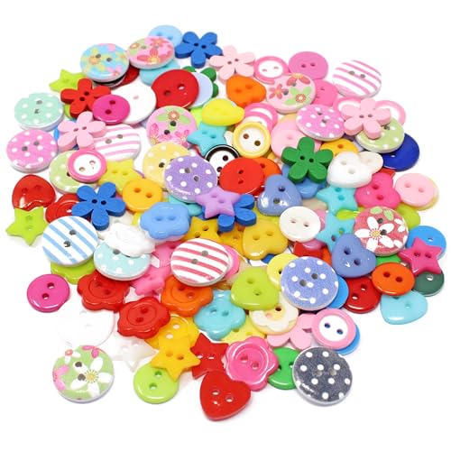 Special Touches - Lot de 150 boutons multicolores en bois, acrylique et résine pour confection de cartes