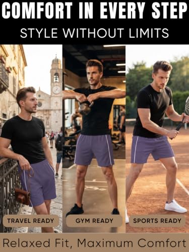 Image of Leriya Fashion Men's Ribbed Shorts | Stylish Summer Bottoms | Trendy Streetwear Half Pant | Elastic Waist Printed Summer Outfit | Relaxed Fit Casual Short's with Pockets | Gym Boxer Shorts for Men