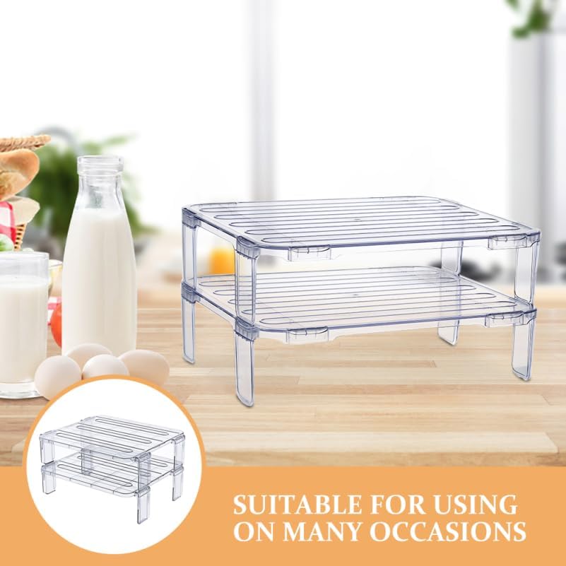 Miniatura 9 de Estante apilable para congelador, estante de almacenamiento de cocina, estante plegable para gabinete, organizador de nevera, estantes apilables,