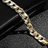 12mm Gold Lightweight Curb Chain Bracelet, 8-Inch, 37g, Gold Plated - Bling King London #4