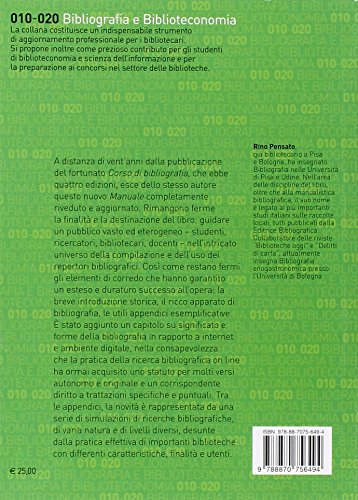 Manuale di bibliografia. Redazione e uso dei