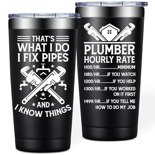 SpenMeta Plumber Gifts - Plumber Gifts for Men Dad Husband - Travel Cup Tumbler 20oz