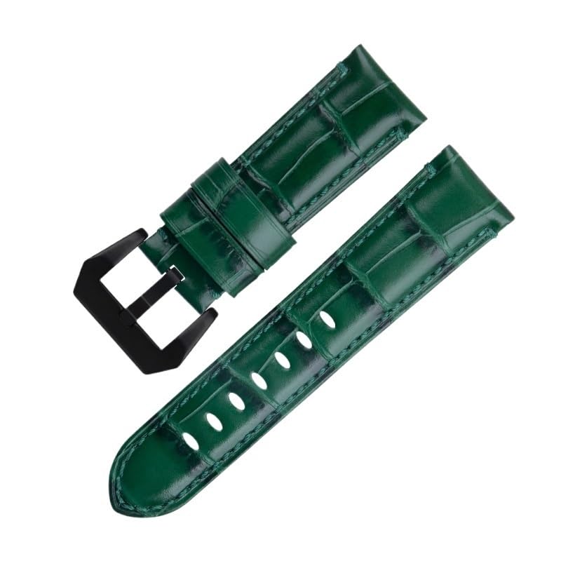 Bracelet montre cuir bambou 20mm vert pour remplacer une ceinture usée de série PAM441