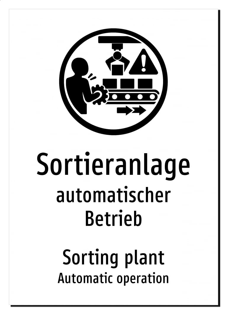 63691-DEEN-S-09 | Sortieranlage Schild/Aufkleber - Deutsch Englisch,