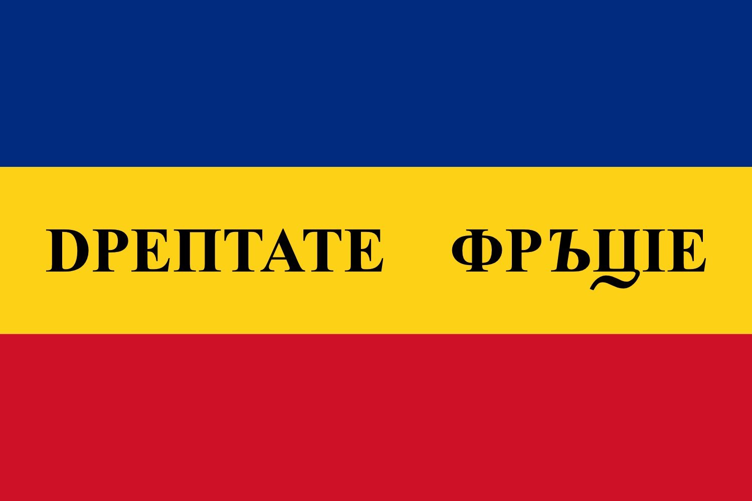 Drapeau Wallachian Revolution of 1848 haut de gamme grand format horizontal