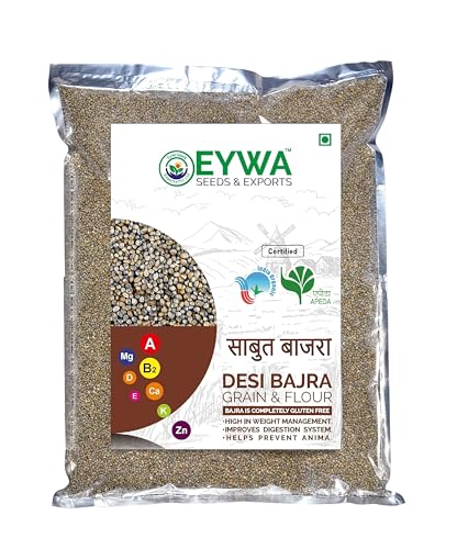 Image of Eywa Organic Bajra whole Garains (5 KG) for eating and cooking | Pearl millet grains | Produce of India from Organic Farms