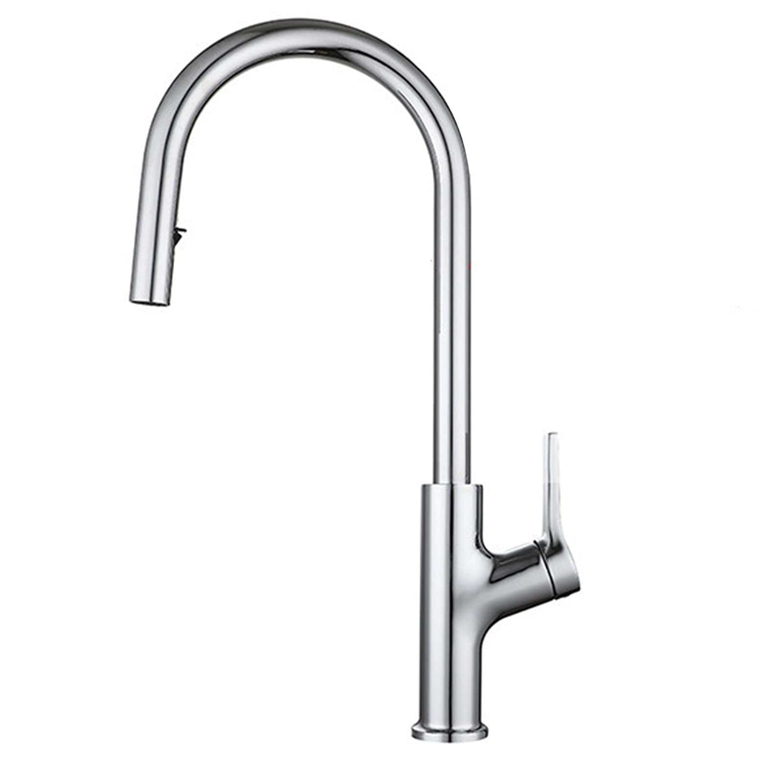 COSZWQDP Kitchen Faucets with Pull Down Sprayer High Arc 360° Swivel Sink Faucet Brass Chrome Single Handle