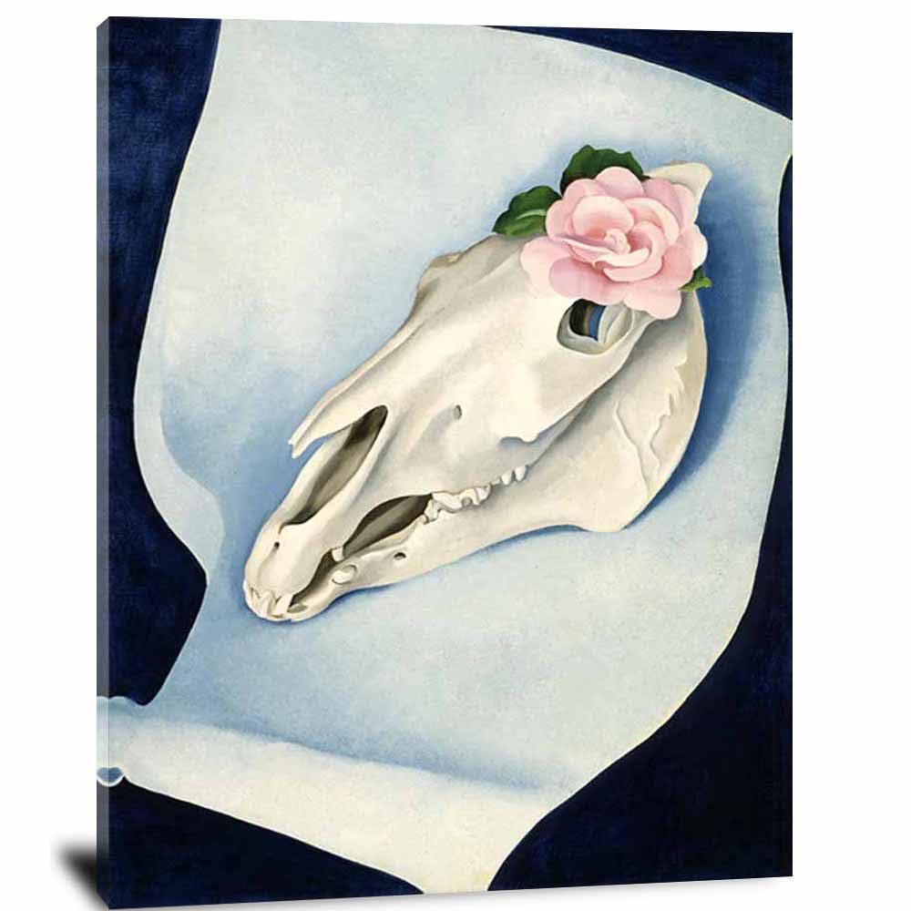 Amazon.com: Horse's Skull with Pink Rose by Georgia O'keeffe