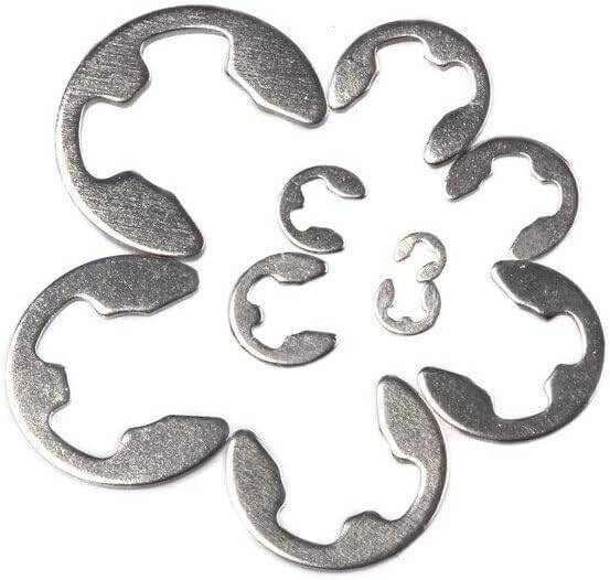 External Circlip C-Type Retaining Ring, 100pcs Bag 304 Stainless Steel E Type Circlip Retaining Ring External Ringsstainless 1.5-7mm(7mm)