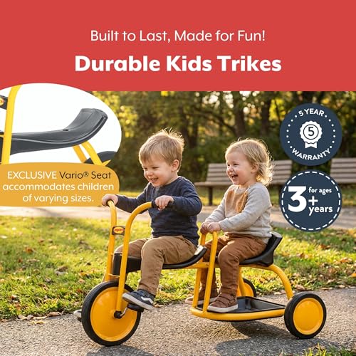 Image of Angeles MyRider Kids Tricycle, Toddler Tricycle with Solid Airless Rubber Tires, Kids Bike for Preschools and Daycare, Tandem Bikes for Ages 3+, 15 inch Tall Seat