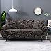 Pokrowce na sofę, 1-osobowa roślina liść antypoślizgowy zmywalny regulowany pokrowiec na meble elastyczny i zdejmowany modny pokrowiec na sofę ciemnobrązowy