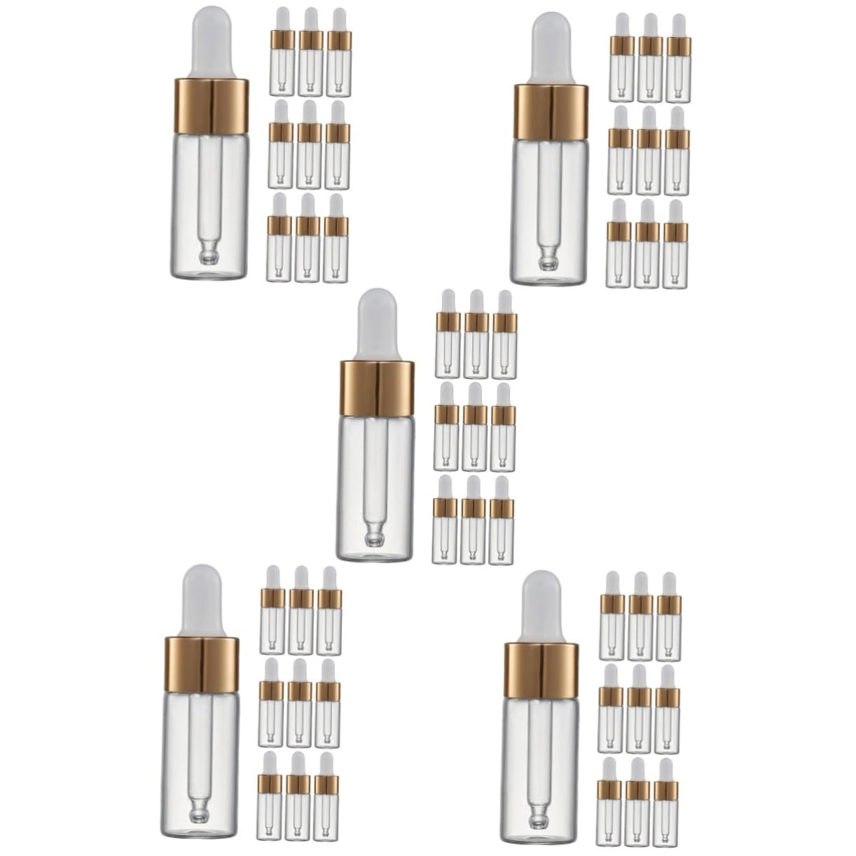 minkissy Juego De 5 Frascos Cuentagotas Exquisitos Multiusos De Vidrio Para 10 Unidades X 5