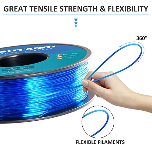 Image of GIANTARM TPU Filament 1.75mm Flexible Soft 3D Printer Consumables Blue,95A 1kg Spool (2.2 lbs.), Dimensional Accuracy + /- 0.05 mm