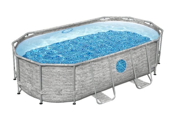 FunZone Oval Metal Frame Portable Big Size Swimming Pool for Adults & Kids 14ft x 8.2 ft x 3.3ft