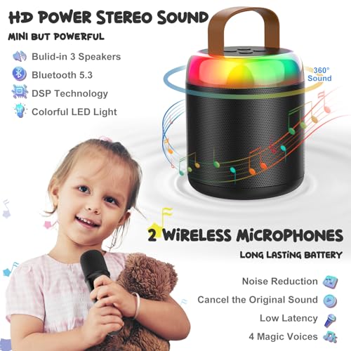 Iyoyo Y2 Mini Karaoke Machine For Kids Portable Bluetooth 5.3 Speaker Led Lights thumb #4