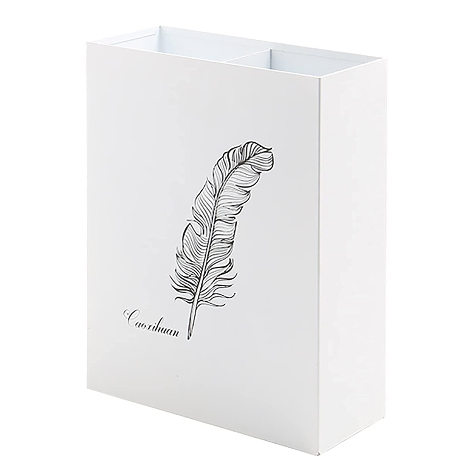Porte-parapluies rectangulaire à motif plumes pour entrée et bureau