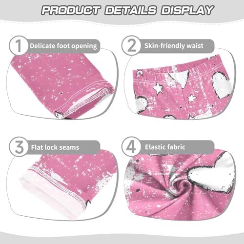 Sweet Love Pink Print Girls Leggings Ultra Soft Compression Yoga Gym Pants for Kids 4-10T3