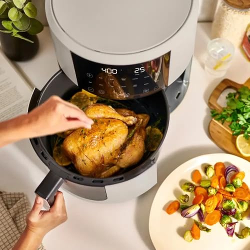 Bella-Pro-SmartCrisp-8-Quart-Air-Fryer-Digital-Touchscreen-Nonstick-Ceramic-Coating-6-Cooking-Presets-1700W-Power-Oil-Free-Cooking-Family-Sized-Capacity-Dishwasher-Safe-Oatmilk Bella Pro SmartCrisp 8 Quart Air Fryer Digital Touchscreen Nonstick Ceramic Coating 6 Cooking Presets 1700W Power Oil Free Cooking Family Sized Capacity Dishwasher Safe Oatmilk