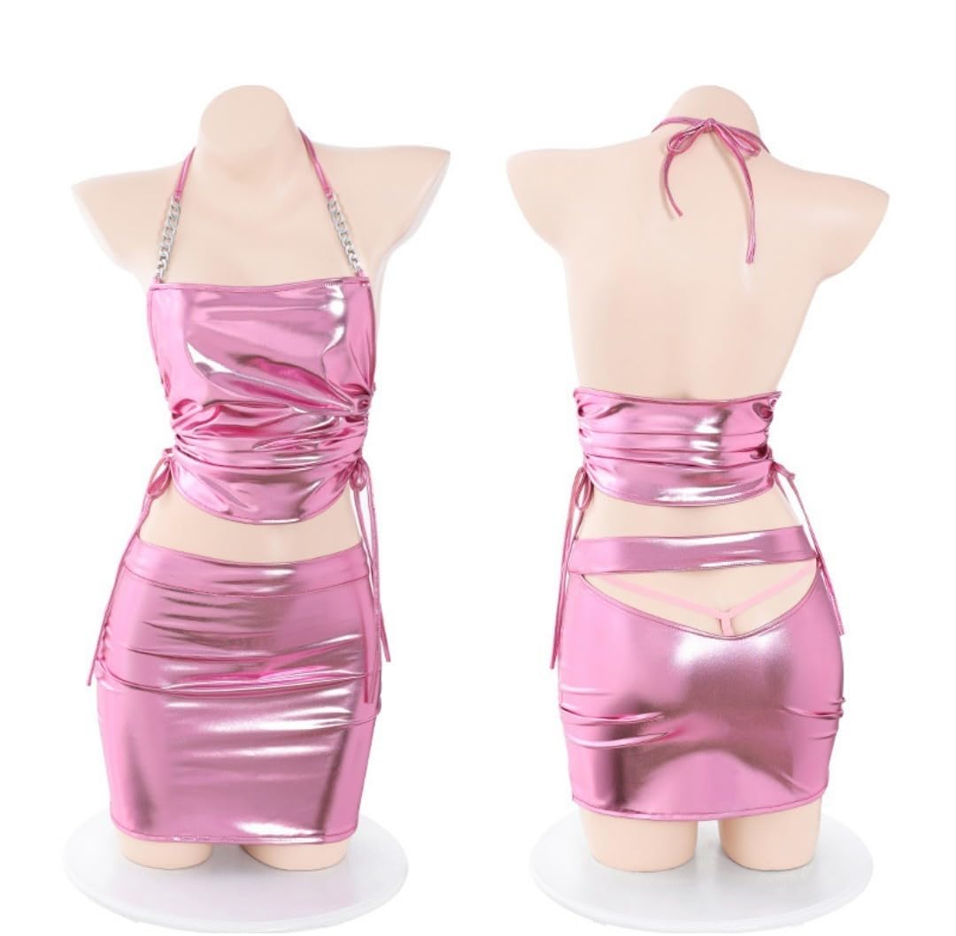 ピンク ボディスーツ A100Q レース装飾、ガードルとのセット Amazon.co.jp: #99 超 セクシー ピンク パテントレザー コスプレ 誘惑