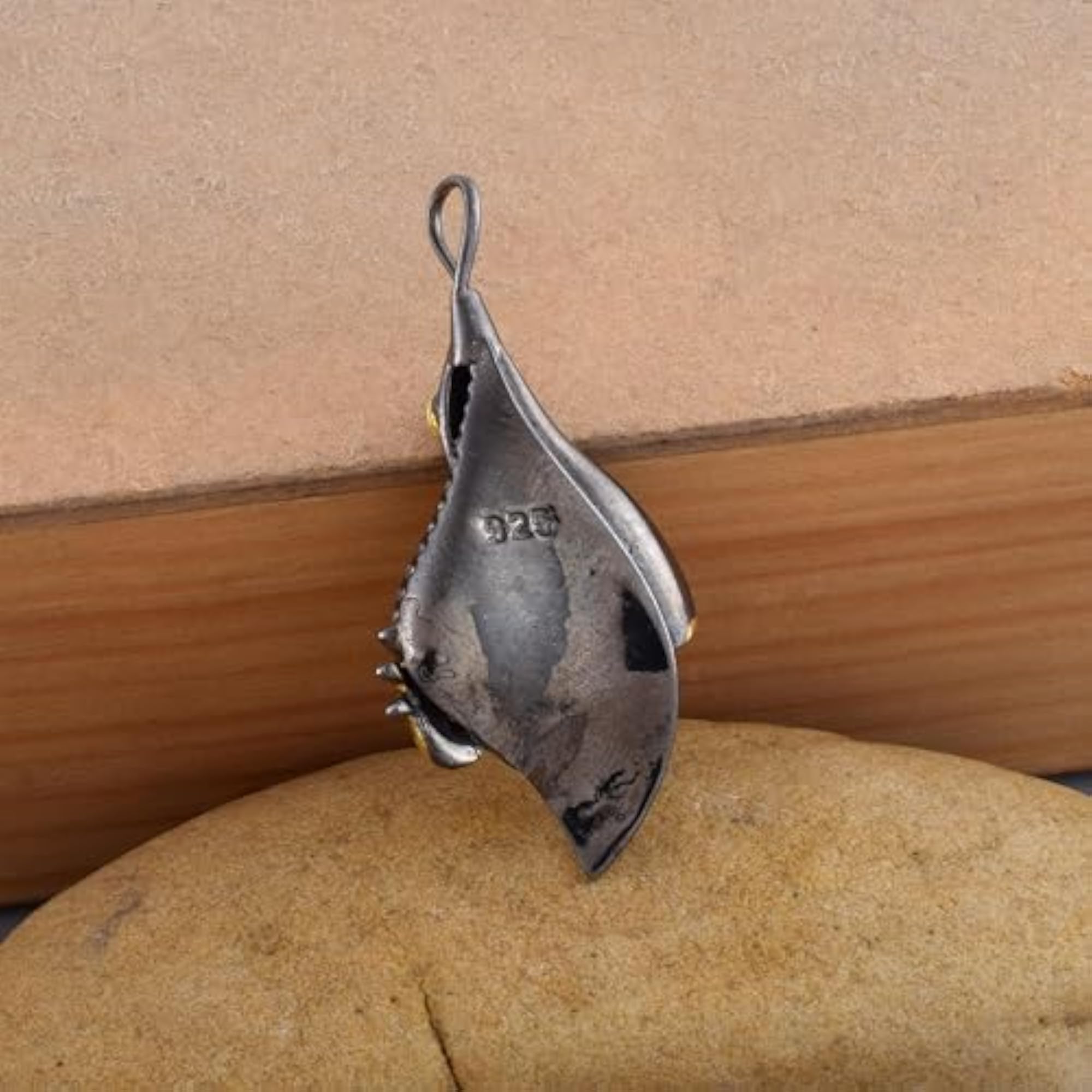 Women's Citrine 925 Sterling Silver Pendant Necklace, Designer Style