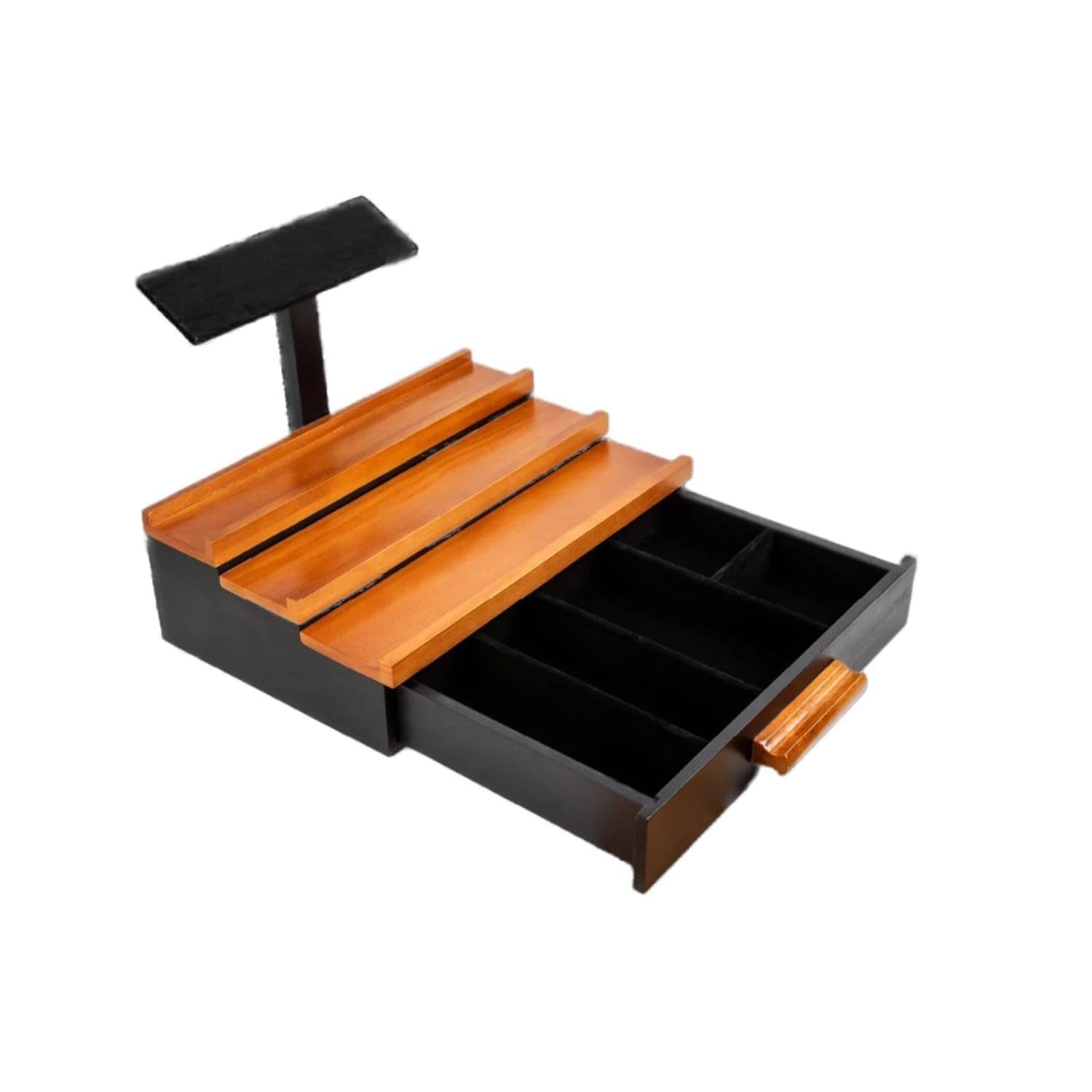 Hidden Compartment Tiered Perfume Holder Large Capacity 3-Tier Cologne Stand Easy Assembly Wooden Perfume Organizer with Drawer Great Gift Idea for Bedroom, Nightstand, as Shown-image-47