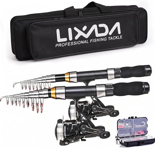 Lixada Set Canne à Pêche Télescopique avec 2,1/2,3 m...