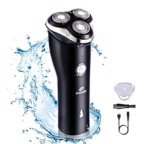 BEWEBEME Electric Shavers for Men, 3D Rotary Electric Shaver for Men Beard Shaving, Cordless USB Rechargeable Electric Razor with Pop-up Beard Trimmer, Best Worldwide Travel Gift