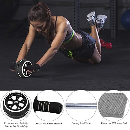 Rodillo abdominal de alta resistencia BAJIE con esterilla ergonómica 5