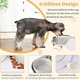 Antischlingnapf Hundnapf Erhöht Keramik Napfset - Doppel-Fressnapf für langsames Fressen - Futternapf & Wassernapf mit rutschfestem Kunststoff-Ständer - Für kleine und mittelgroße Hunde