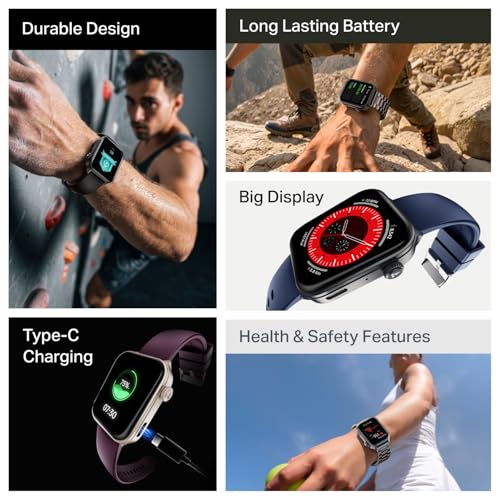 Image of boAt Storm Call 4 India's first Smartwatch with Type-C Charging,1.96 inch(4.97 cm) HD Display, Functional Crown, BT Calling, Sports Modes, Heart Rate, SpO2, Sleep & Stress Tracking, SOS, IP68(Velvet Wine)