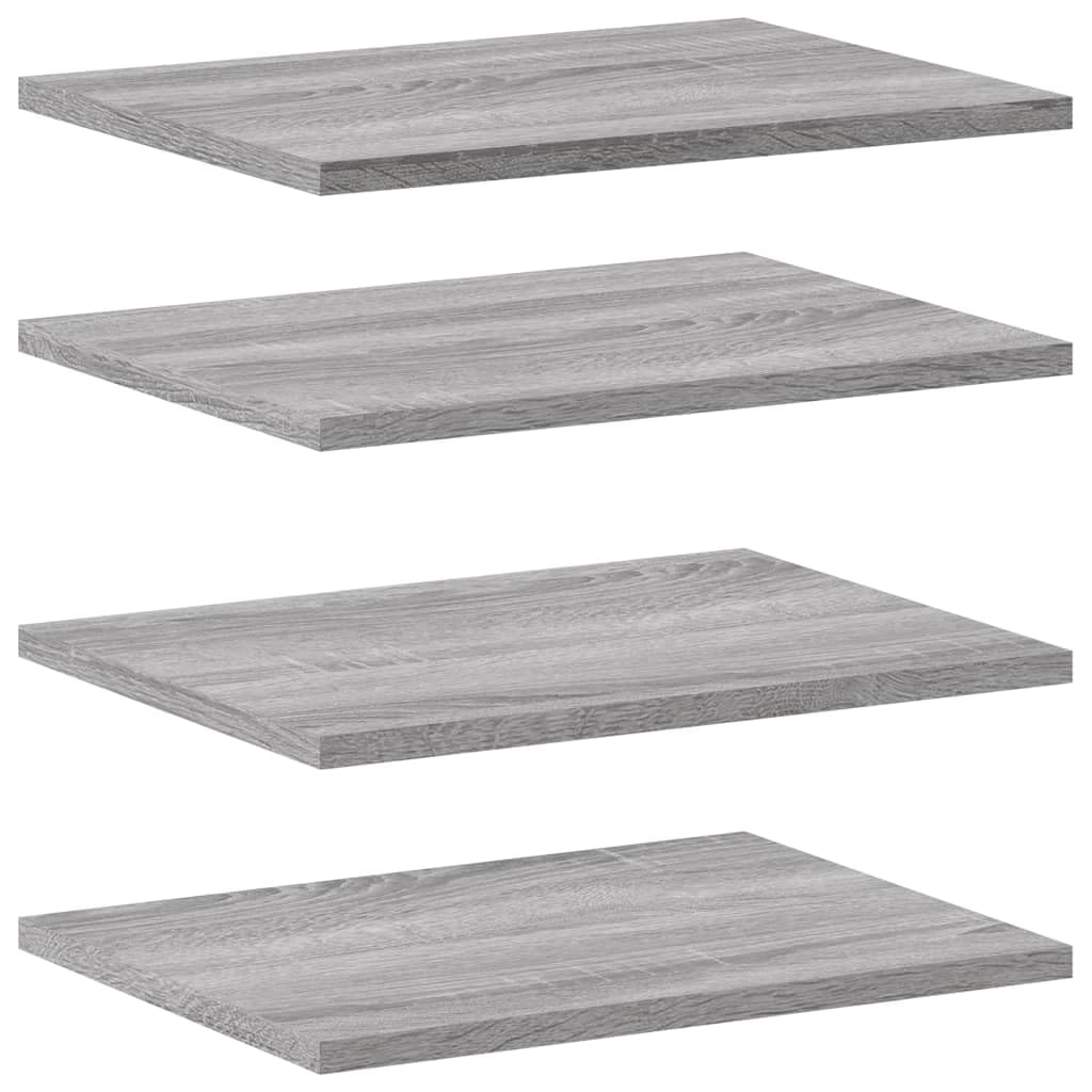 vidaXL Wall Shelves 4 pcs, Floating Shelf for Display Books CDs, Wall Mounted Shelf for Living Room, Wall Rack, Grey Sonoma Engineered Wood — image 1