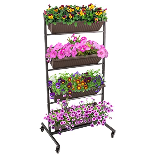 TTL Garden Vertikalbeet mit 4 senkrechten Etagen 151x76x61cm - vertikales...